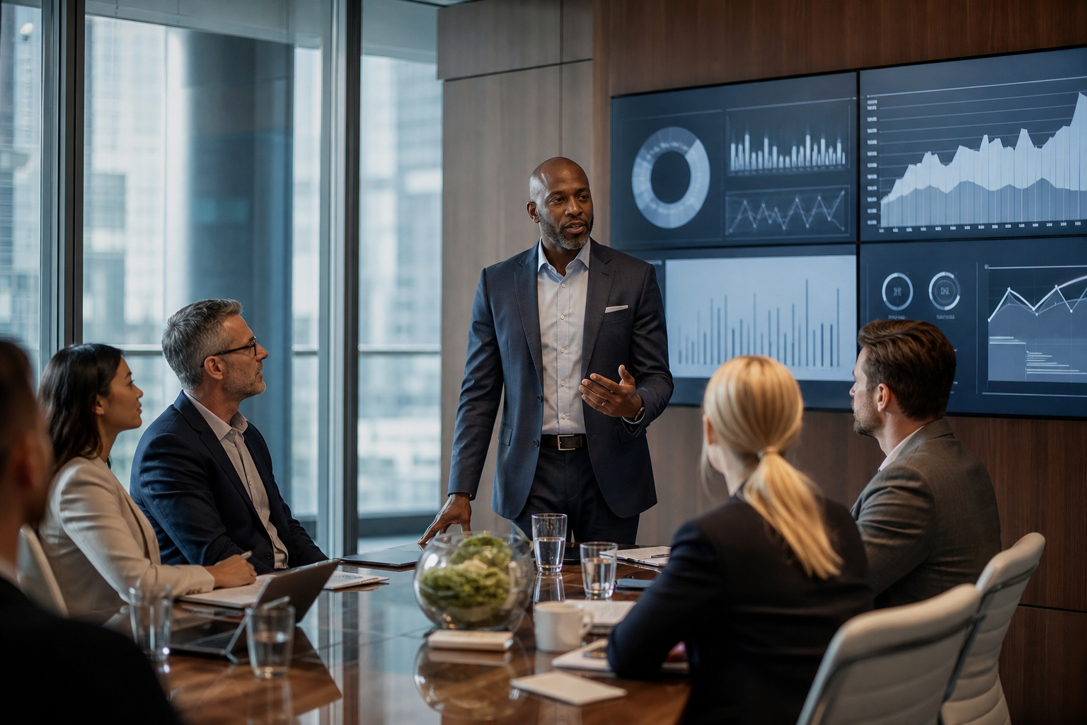 IT Leader in Board Room Discussion