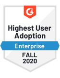 Customer Self-Service - Highest User Adoption - Enterprise - Fall 2020