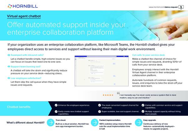 Virtual agent chatbot